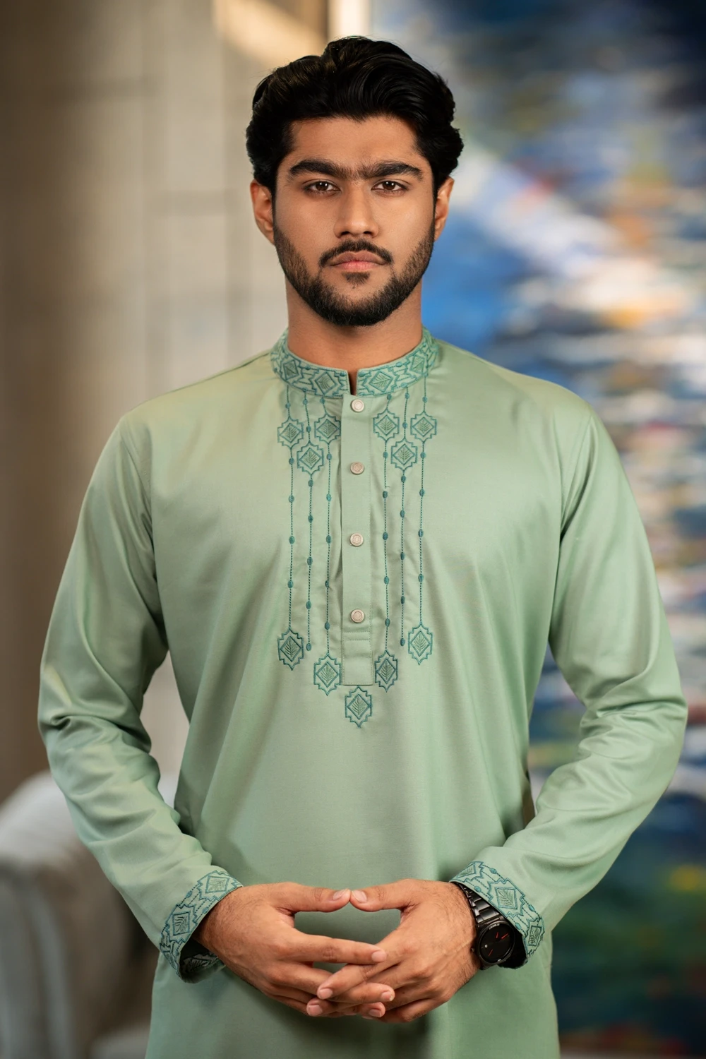 Men's Mint Green Premium Panjabi