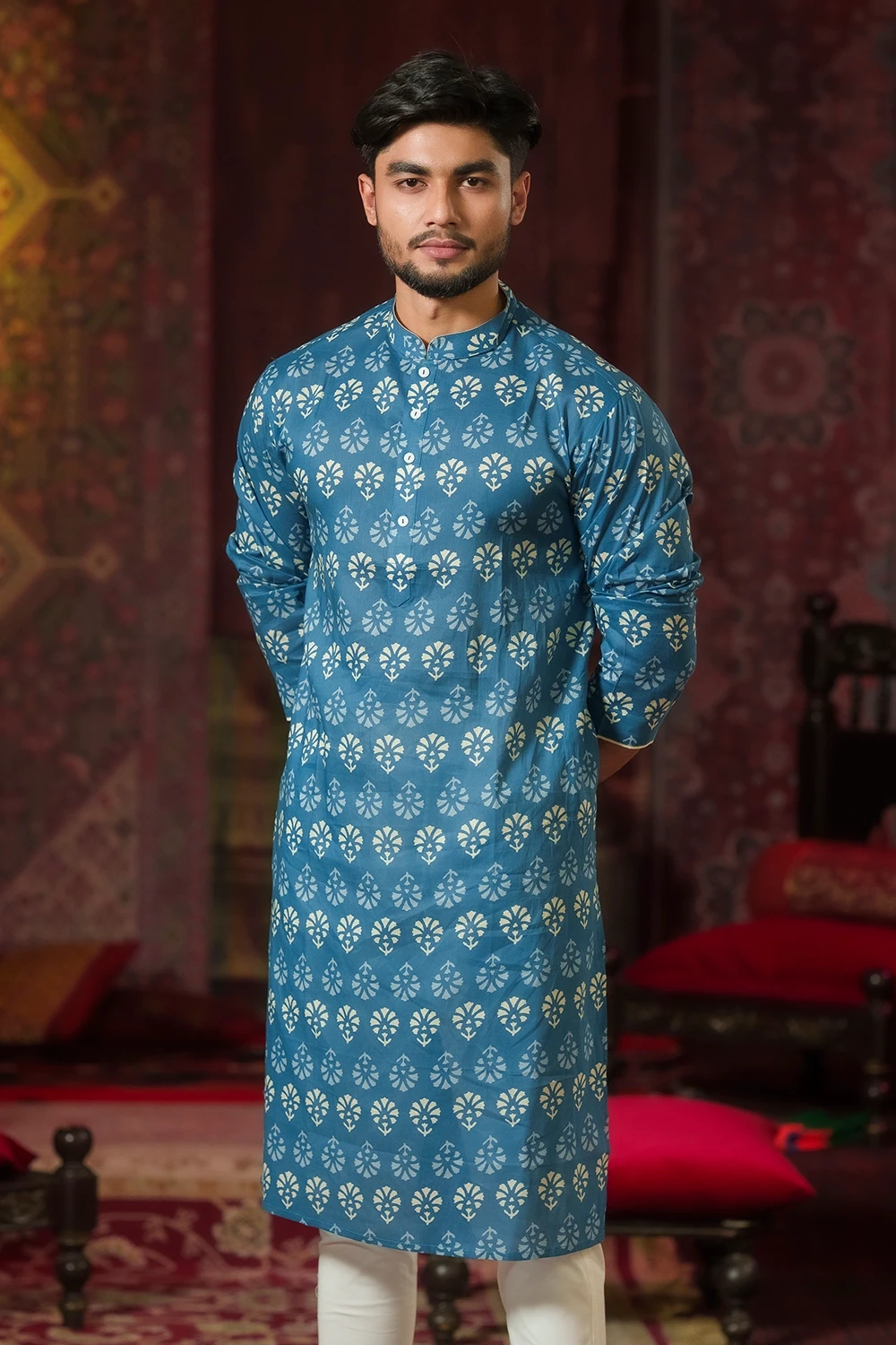 Men's Sky Blue Premium Panjabi